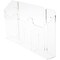 Plymor Clear Acrylic 3-Pocket Tri-Fold Brochure Literature Holder (Wall Mount), Fits Documents Up to 4" Wide